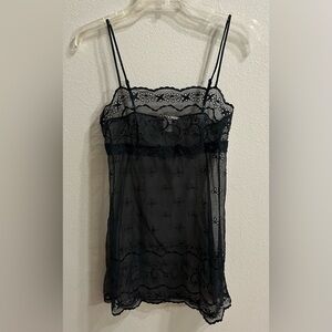 Victorias Secret Black Lingerie Size S Teddy Nightie Lace Valentines Day Eyelet